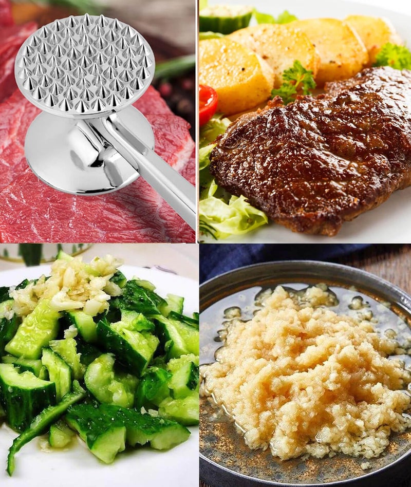 Aliglow Meat Tenderizer Hammer Tool Mallet Pounder for Kitchen Tenderizing Steak Beef Poultry Heavy Duty Dual-Sided Tenderiser with Soft Grip Handle - Multifunctional Beater for Chicken Fish  Baking - Image 5